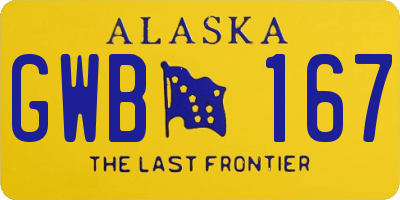 AK license plate GWB167