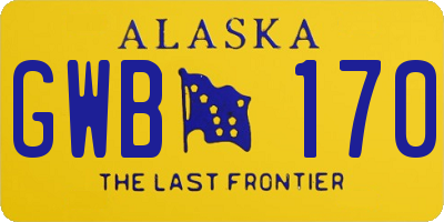 AK license plate GWB170