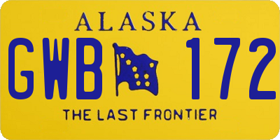 AK license plate GWB172