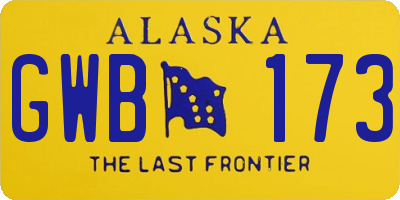 AK license plate GWB173