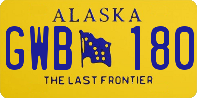 AK license plate GWB180