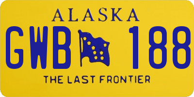 AK license plate GWB188