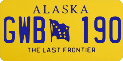 AK license plate GWB190