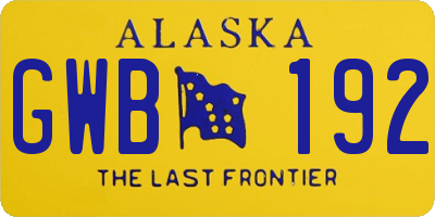 AK license plate GWB192