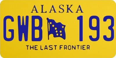 AK license plate GWB193