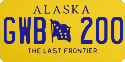 AK license plate GWB200