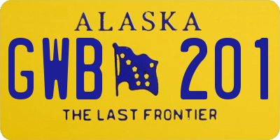 AK license plate GWB201