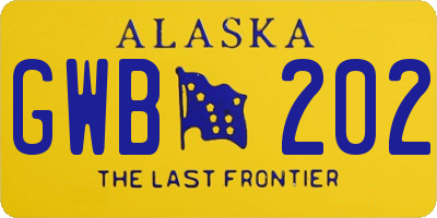 AK license plate GWB202