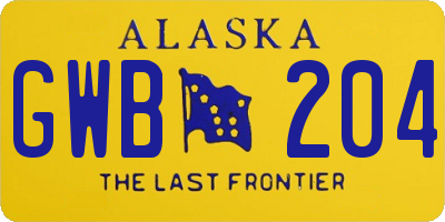 AK license plate GWB204