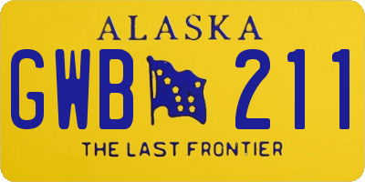 AK license plate GWB211