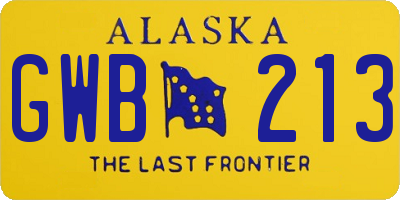AK license plate GWB213