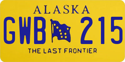 AK license plate GWB215