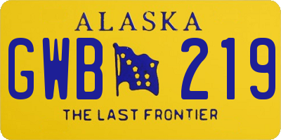 AK license plate GWB219