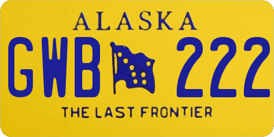 AK license plate GWB222