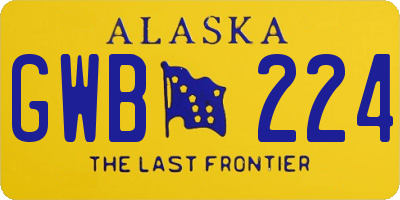 AK license plate GWB224