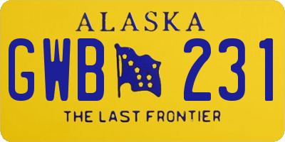 AK license plate GWB231