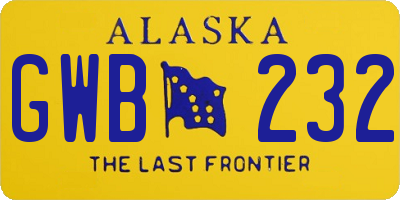 AK license plate GWB232