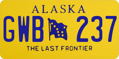 AK license plate GWB237