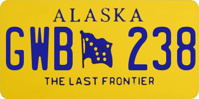 AK license plate GWB238