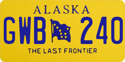 AK license plate GWB240