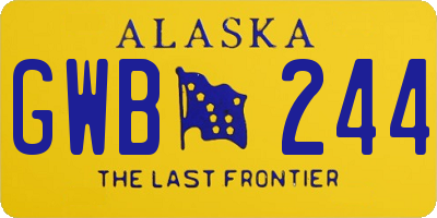 AK license plate GWB244