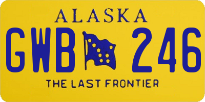 AK license plate GWB246