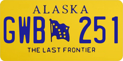 AK license plate GWB251