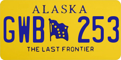 AK license plate GWB253