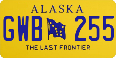 AK license plate GWB255