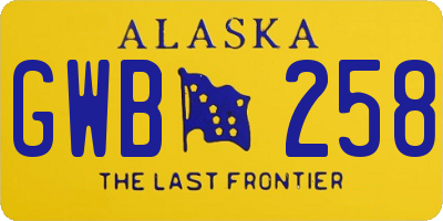 AK license plate GWB258