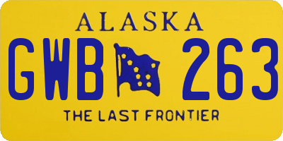 AK license plate GWB263