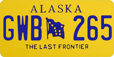 AK license plate GWB265