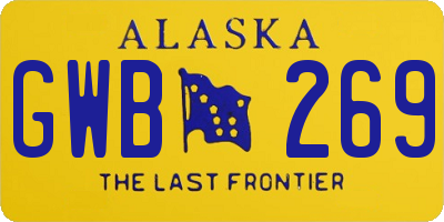 AK license plate GWB269