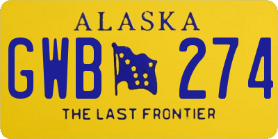 AK license plate GWB274