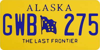 AK license plate GWB275