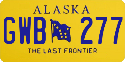 AK license plate GWB277