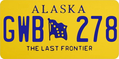 AK license plate GWB278