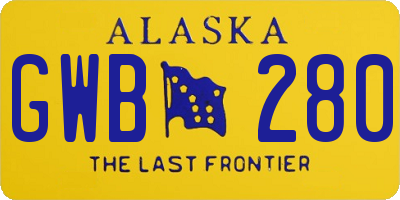 AK license plate GWB280