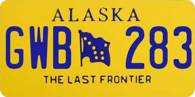 AK license plate GWB283