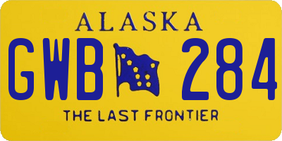AK license plate GWB284