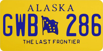 AK license plate GWB286