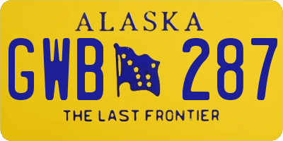 AK license plate GWB287