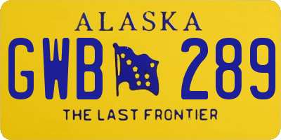 AK license plate GWB289