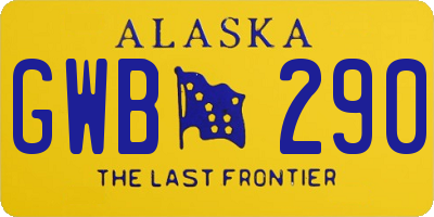 AK license plate GWB290