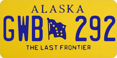 AK license plate GWB292