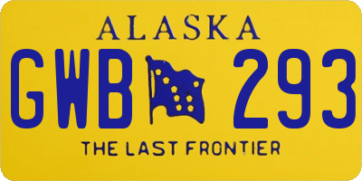 AK license plate GWB293