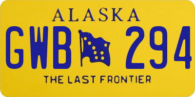 AK license plate GWB294