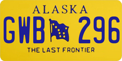 AK license plate GWB296