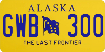 AK license plate GWB300