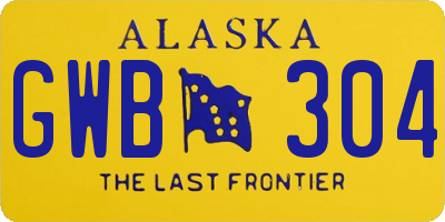 AK license plate GWB304